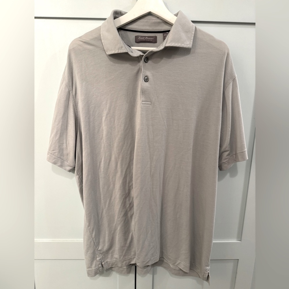 DANIEL CREMIEUX SIGNATURE COLLECTION MENS SHORT SLEEVE POLO BUTTON COLLAR SHIRT